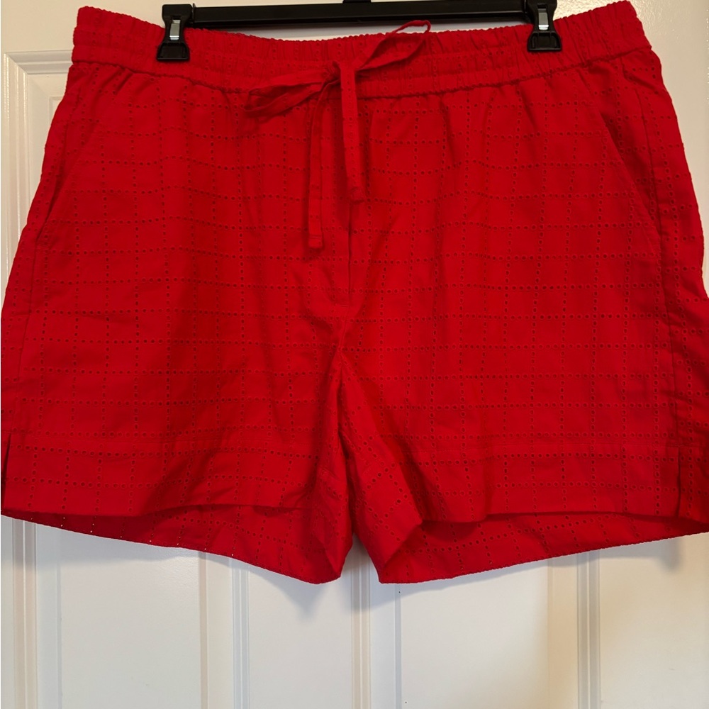 Banana Republic Red Women's Eyelet Shorts NWT X-Large